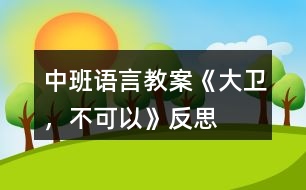 中班語言教案《大衛(wèi)，不可以》反思