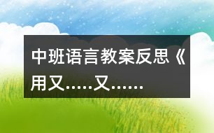 中班語言教案反思《用“又…..又……”的句式說話》