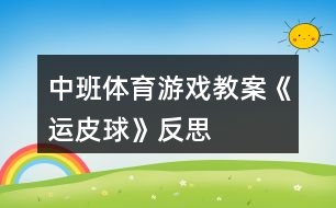 中班體育游戲教案《運皮球》反思