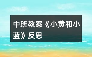 中班教案《小黃和小藍》反思