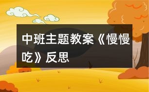 中班主題教案《慢慢吃》反思