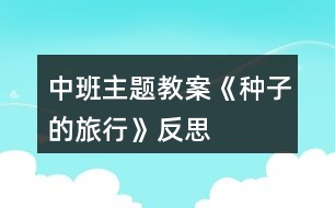 中班主題教案《種子的旅行》反思