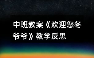 中班教案《歡迎您冬爺爺》教學反思