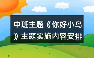 中班主題《你好小鳥》主題實(shí)施內(nèi)容安排表