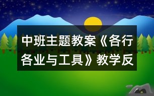 中班主題教案《各行各業(yè)與工具》教學反思