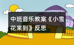 中班音樂教案《小雪花來到》反思