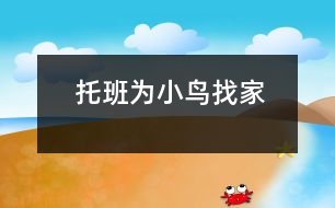 托班為小鳥(niǎo)找家