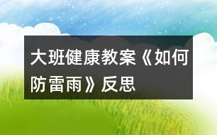 大班健康教案《如何防雷雨》反思