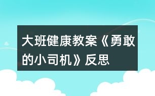 大班健康教案《勇敢的小司機(jī)》反思