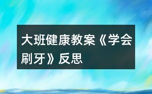 大班健康教案《學(xué)會(huì)刷牙》反思