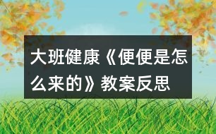 大班健康《便便是怎么來的》教案反思