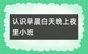 認(rèn)識(shí)早晨、白天、晚上、夜里（小班）