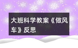 大班科學(xué)教案《做風(fēng)車》反思