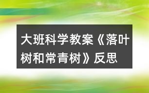 大班科學(xué)教案《落葉樹(shù)和常青樹(shù)》反思