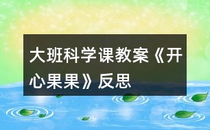 大班科學(xué)課教案《開心果果》反思