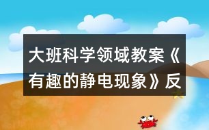 大班科學領域教案《有趣的靜電現(xiàn)象》反思