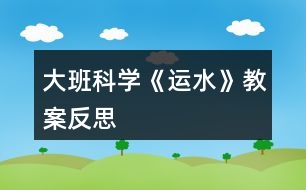 大班科學《運水》教案反思