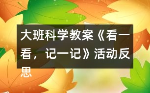 大班科學(xué)教案《看一看，記一記》活動反思
