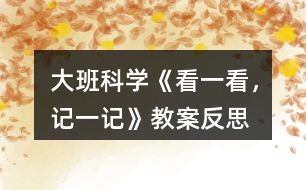 大班科學(xué)《看一看，記一記》教案反思