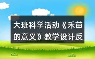 大班科學(xué)活動《禾苗的意義》教學(xué)設(shè)計反思