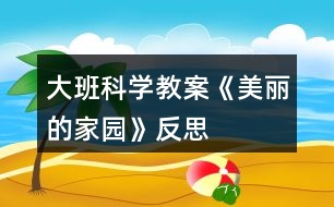 大班科學教案《美麗的家園》反思