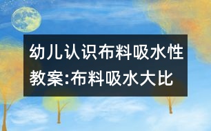 幼兒認(rèn)識布料吸水性教案:布料吸水大比拼