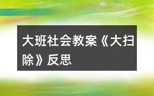 大班社會(huì)教案《大掃除》反思