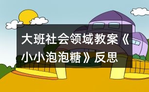 大班社會(huì)領(lǐng)域教案《小小泡泡糖》反思