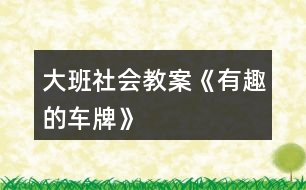 大班社會(huì)教案《有趣的車牌》