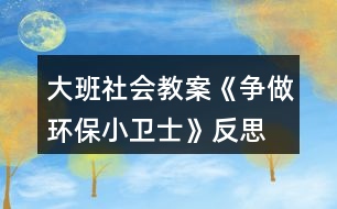 大班社會教案《爭做環(huán)保小衛(wèi)士》反思