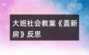 大班社會(huì)教案《蓋新房》反思