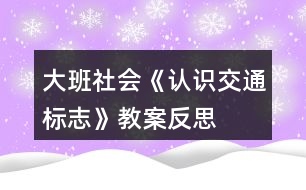 大班社會(huì)《認(rèn)識(shí)交通標(biāo)志》教案反思