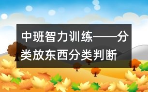 中班智力訓(xùn)練――分類放東西（分類、判斷、習(xí)慣、記憶）