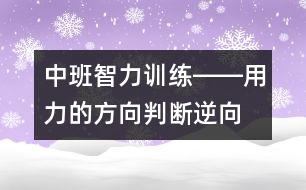 中班智力訓(xùn)練――用力的方向（判斷、逆向思維、動作知覺、語言）