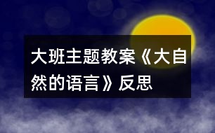 大班主題教案《大自然的語言》反思