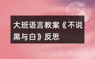 大班語言教案《不說黑與白》反思