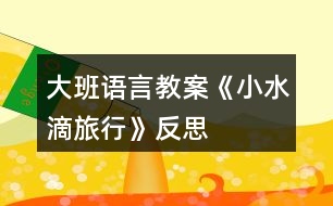 大班語(yǔ)言教案《小水滴旅行》反思