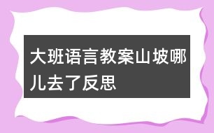 大班語言教案山坡哪兒去了反思