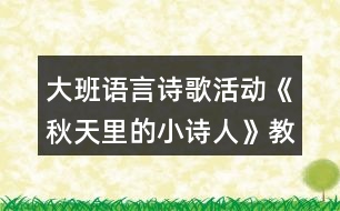 大班語言詩歌活動《秋天里的小詩人》教學(xué)設(shè)計反思