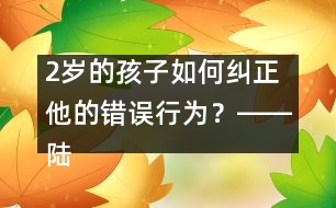 2歲的孩子如何糾正他的錯(cuò)誤行為？――陸為之回答