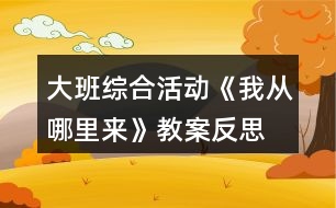 大班綜合活動(dòng)《我從哪里來》教案反思