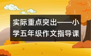 實(shí)際重點(diǎn)突出――小學(xué)五年級(jí)作文指導(dǎo)課《記一次游覽活動(dòng)》教例評(píng)析