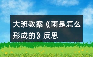 大班教案《雨是怎么形成的》反思