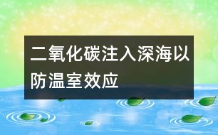 二氧化碳注入深海以防溫室效應